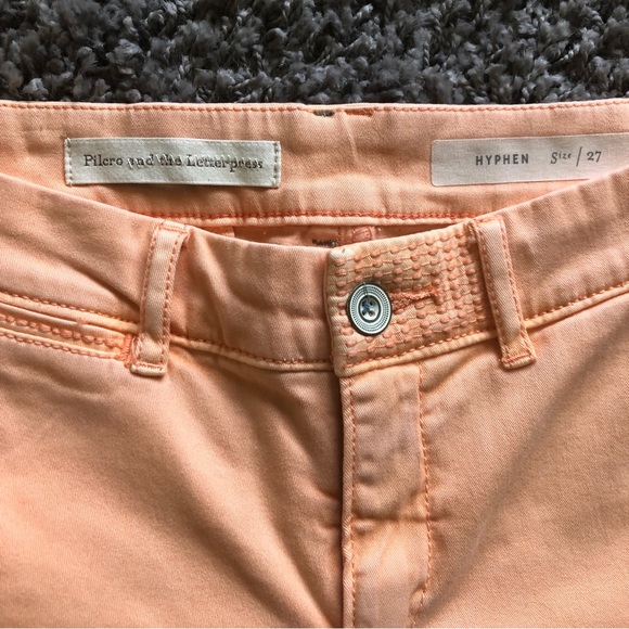 Anthro Pilcro Hyphen Boy Style Peach Shorts - Picture 3 of 7